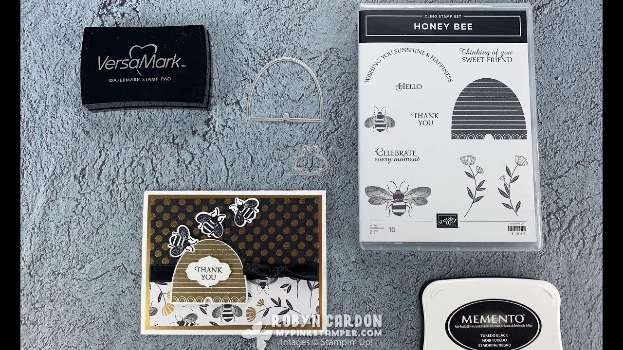 Stampin' Up! Honey Bee Embossed Card - Episode 750