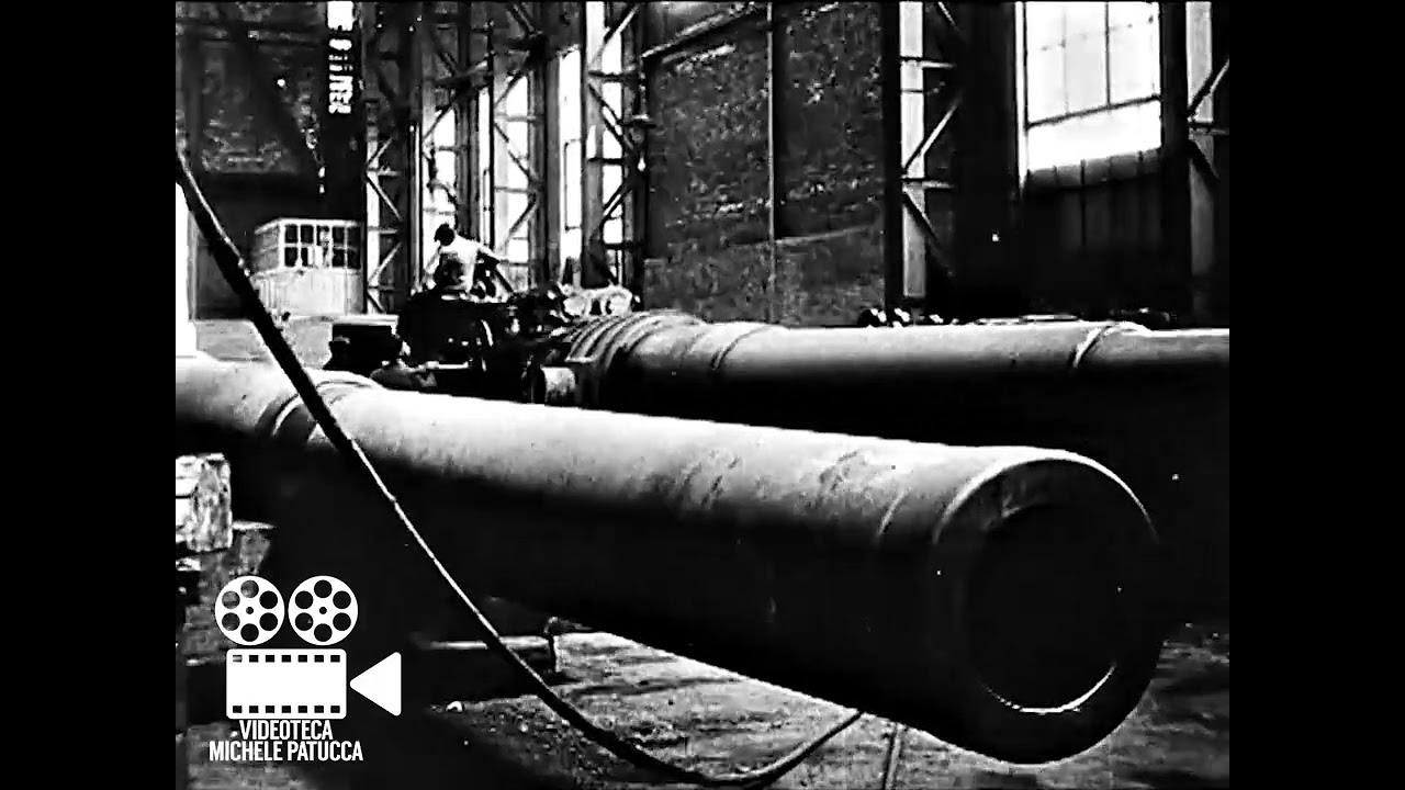Cantieri navali di Genova - Costruzione cannoni 1° Guerra Mondiale | Filmato Raro WWI