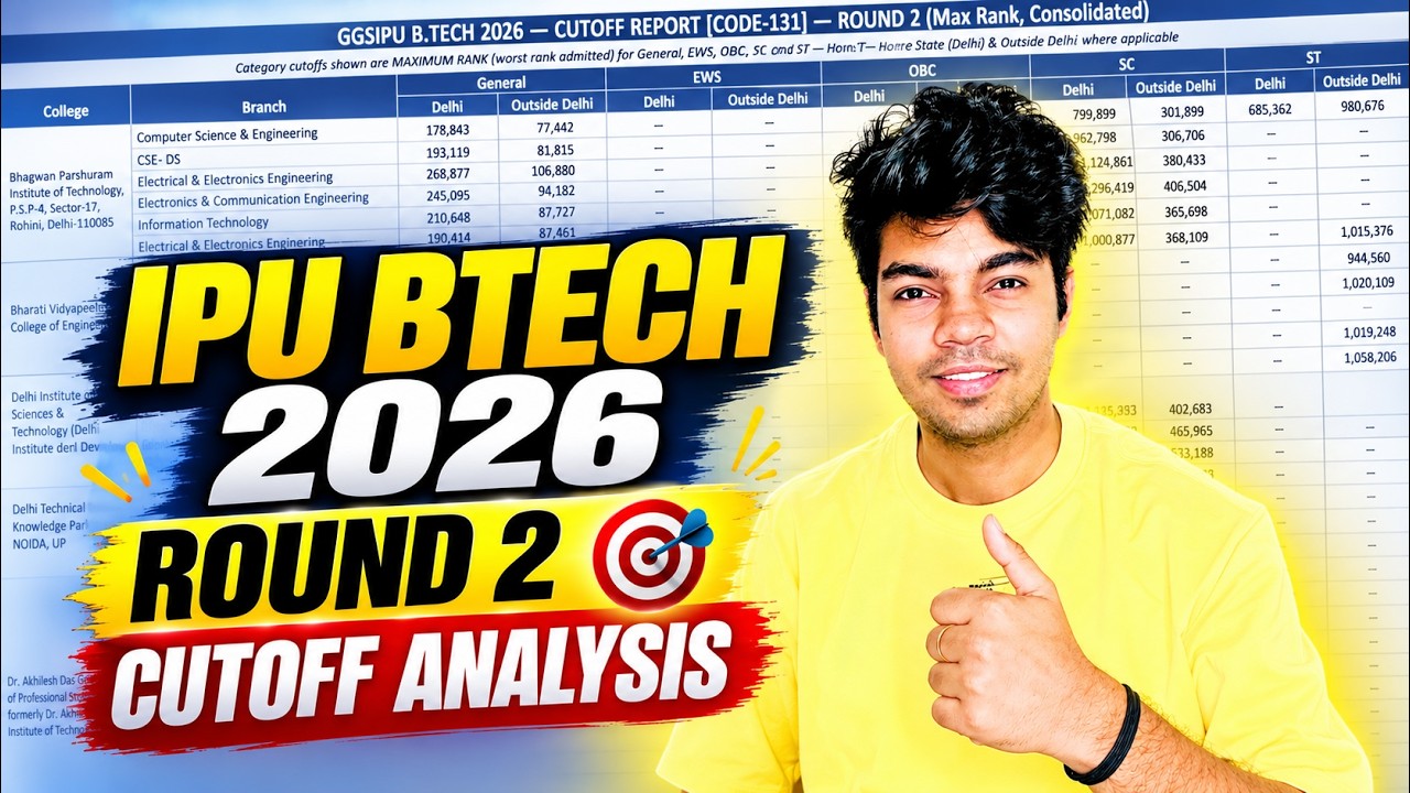 IPU BTech Counselling 2026 | Анализ проходных баллов 2-го этапа