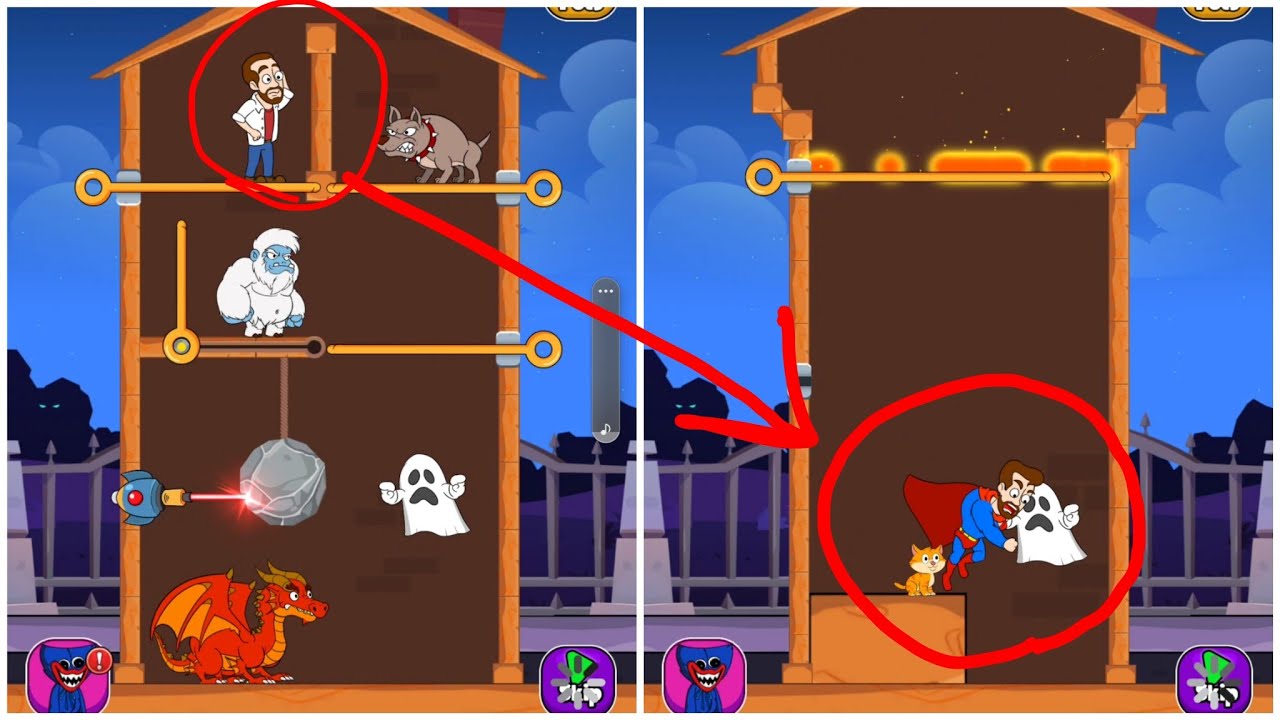 Home pin mobile game | Pull the pins | Kill enemies | Save the girl 💃