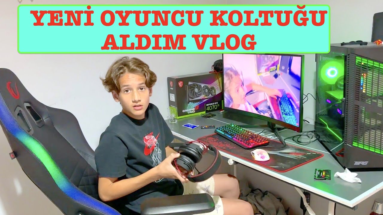 Yeni Işıklı Oyuncu Koltuğu ve Kulaklık Aldım Vlog. HÜSO