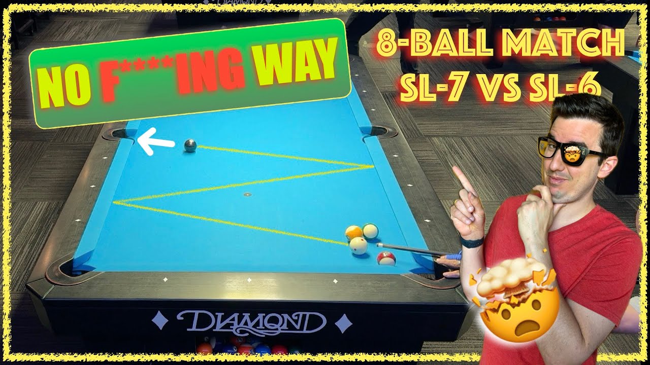 An IMPOSSIBLE 8-ball?! AMAZING SHOT!! Amateur 8-ball pool match APA SL-7 vs SL6!