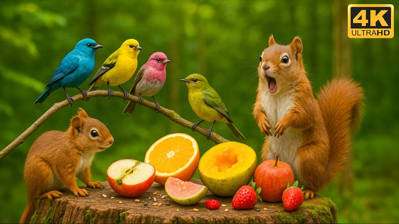 Cat TV for Cats to Watch 🐱 Tropical Birds & Calming Forest Vibes | Cat Games 4K