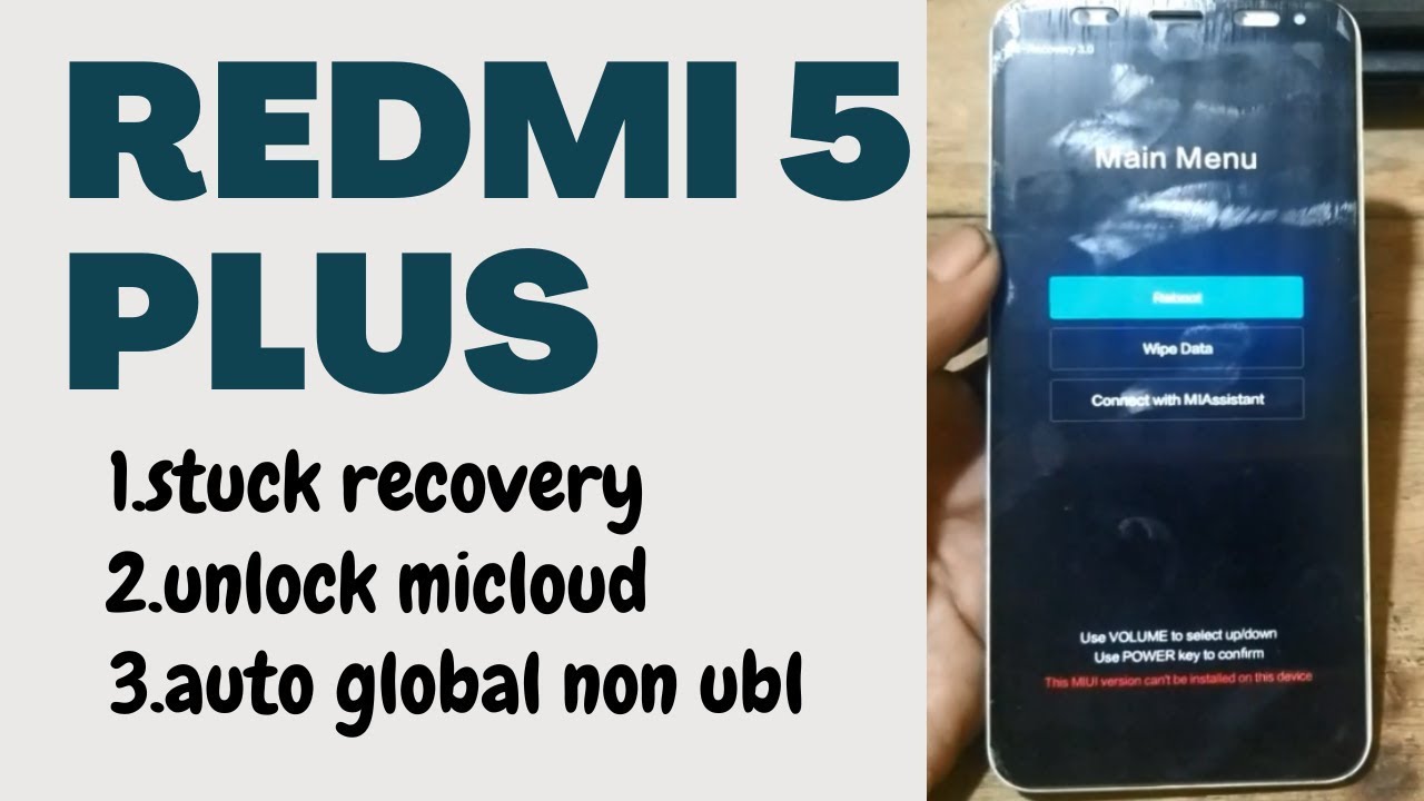 firmware anti stuck recovery redmi 5 plus auto global / non ubl / disable micloud