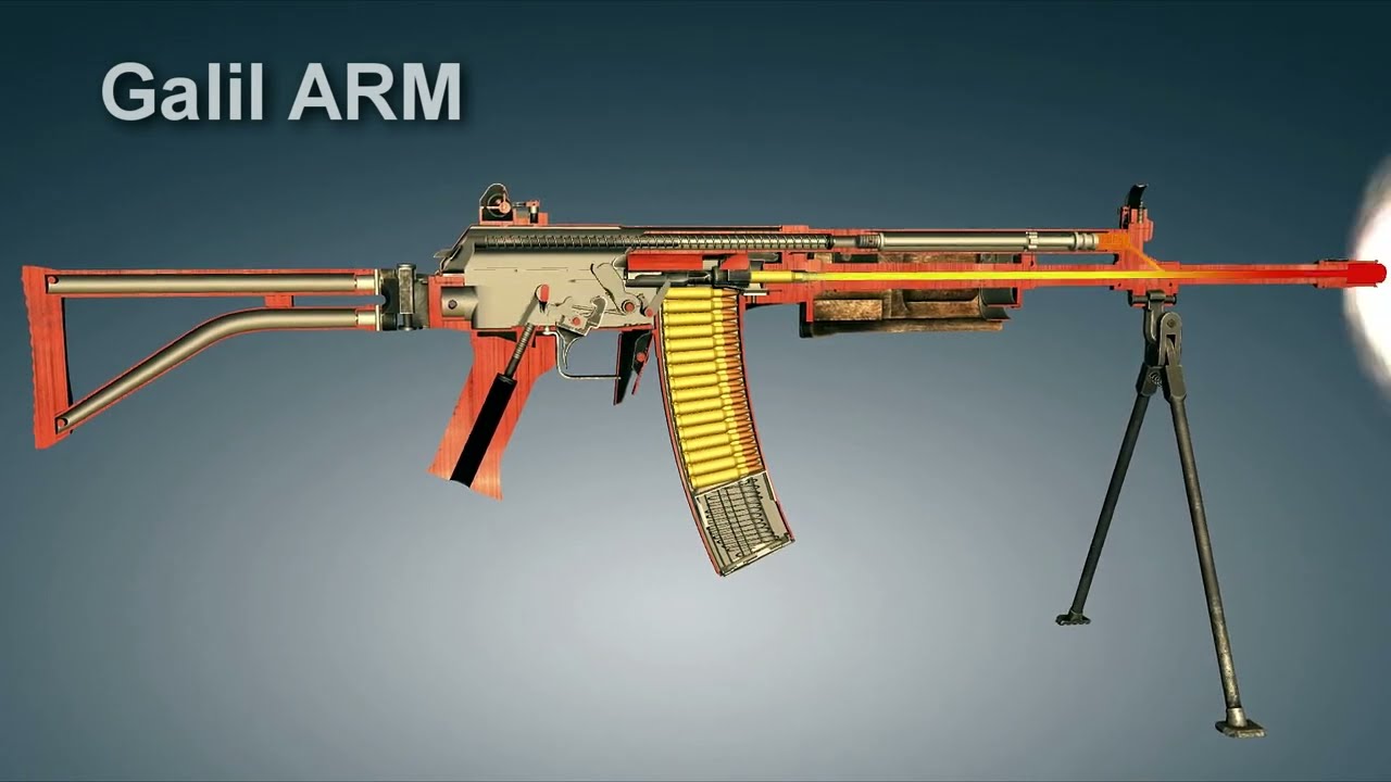 IMI Galil ARM Assault rifle. How it works | 3dGun