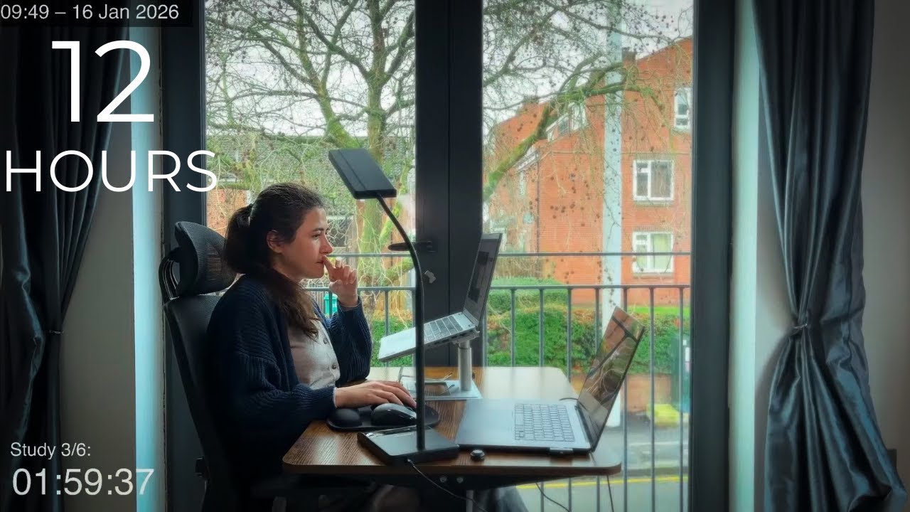12-Hour LIVE Study With Me 🎓 | Cozy UK Ambience | Custom Pomodoro Timer | Deep Work Mode