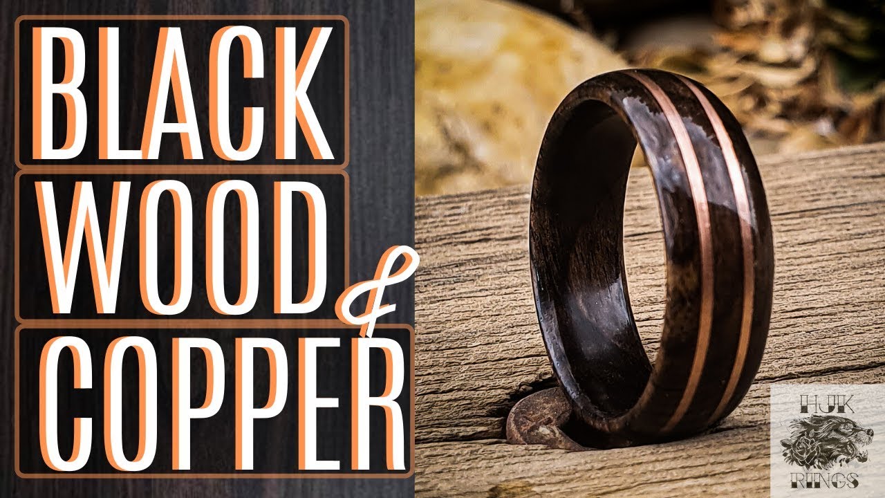Making a Ring using Copper Wire and African Black Wood on a lathe