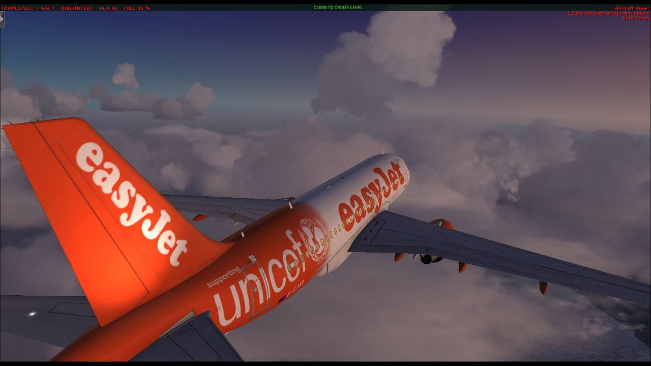 Cold frosty morning departure from London Gatwick (EGKK) Aerosoft Airbus A318/19