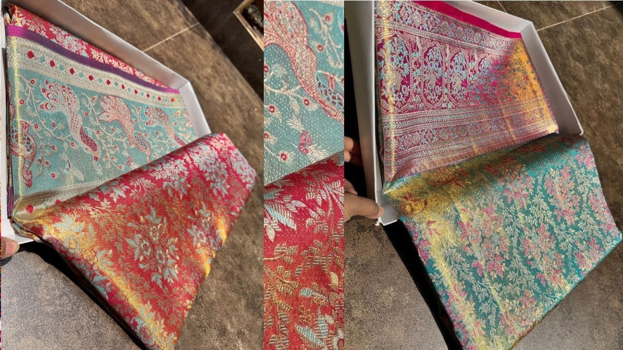 5k वाली साड़ी 2500₹ में Heavy Discount Banarasi Katan Satin Mashru Silk Sarees Real Banaras Made