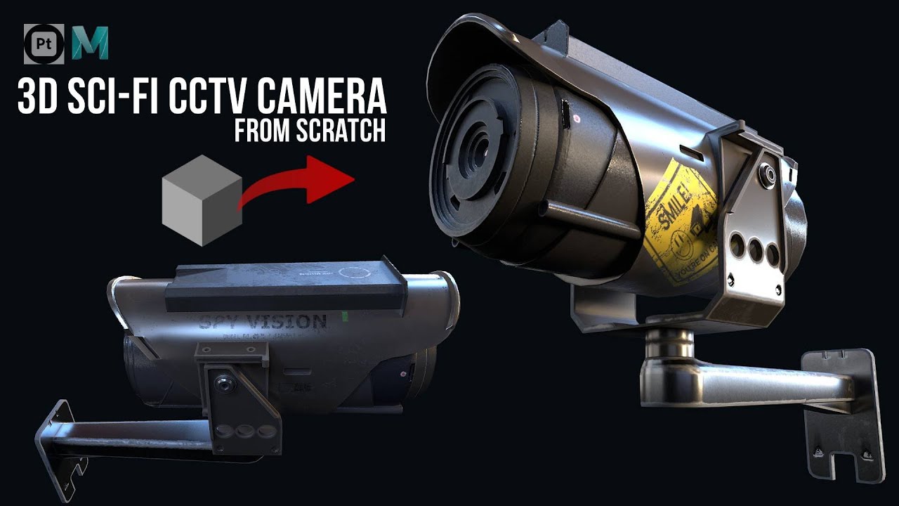 3D Modeling a Sci-Fi CCTV Camera in Autodesk Maya & Substance Painter - A Timelapse Video