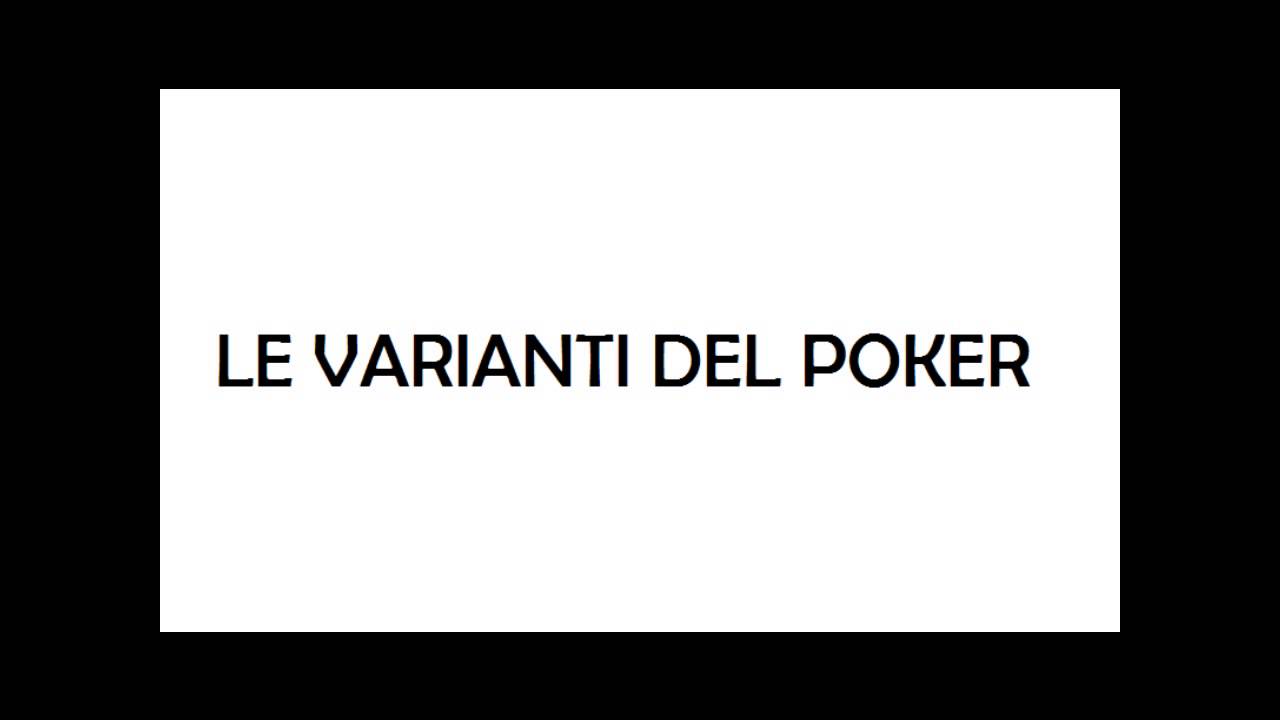 02 - Varianti Del Poker - Scheda Del Gioco