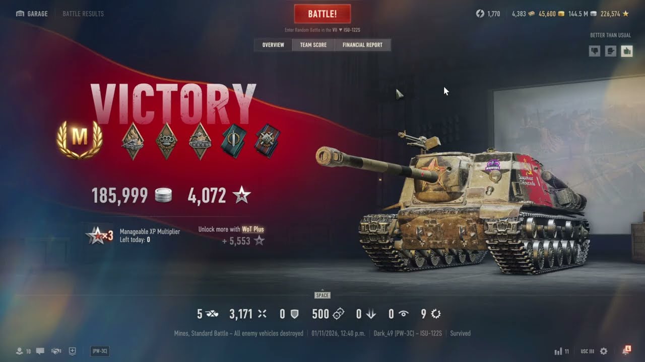 World Of Tanks ISU-122S ACE Gameplay! [HD & NO COMMENTARY]