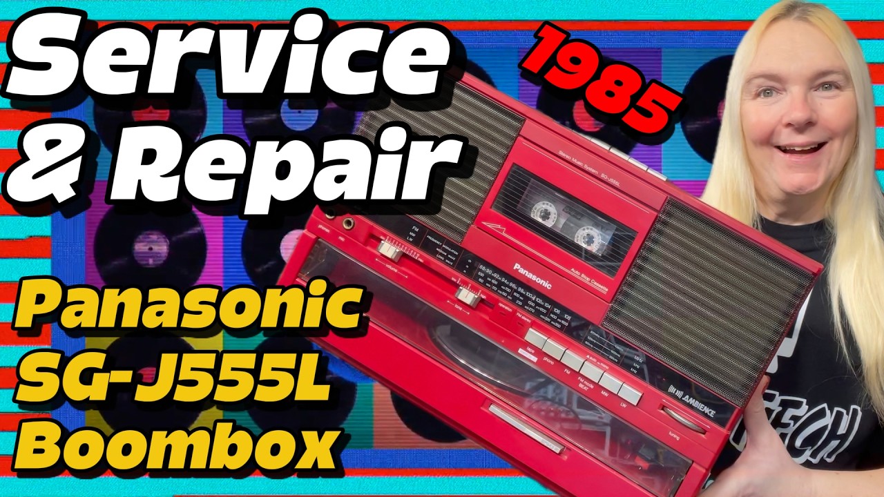 Panasonic SGJ555L 1980s Boombox Repair! Record Player & Tape Drive Belt , Aerial Replacement & Test!