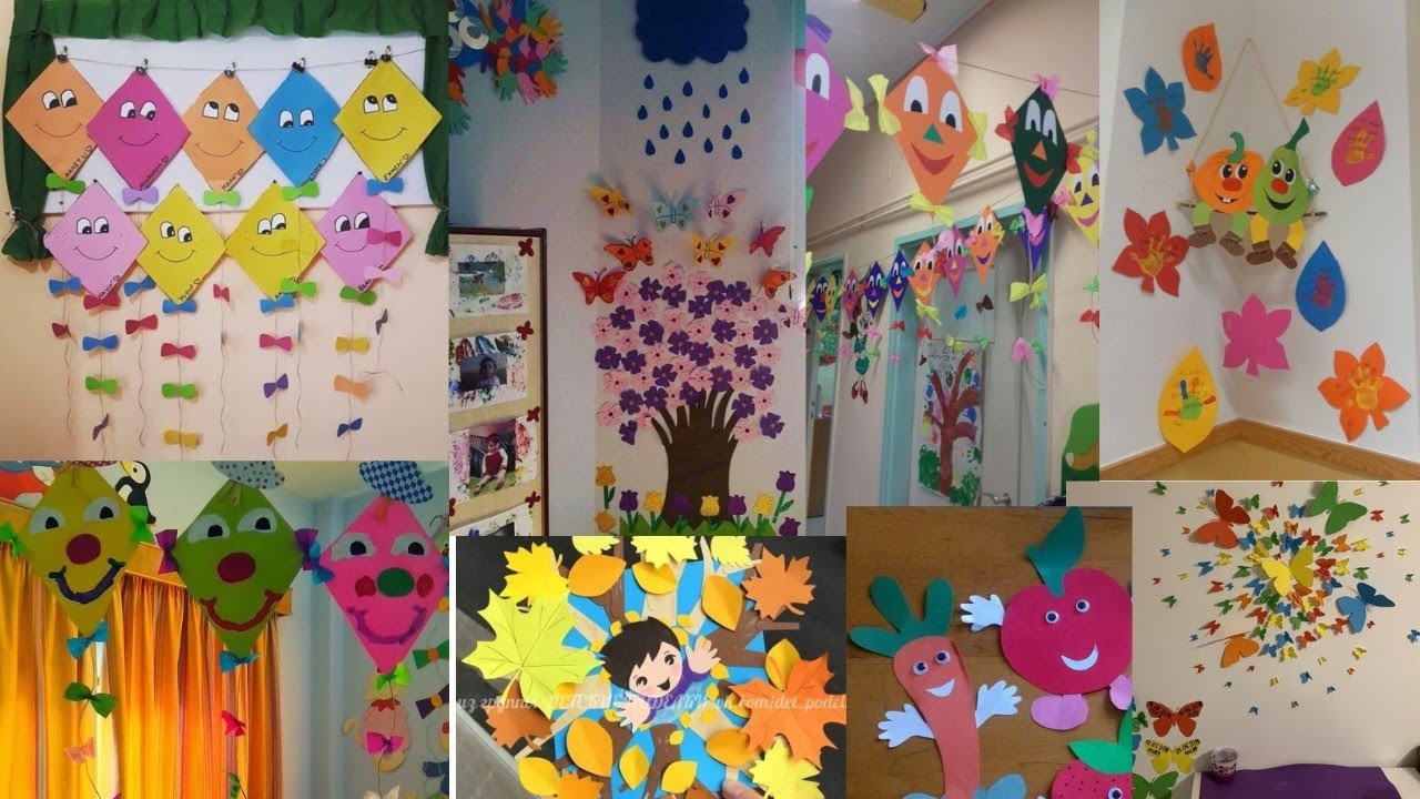 Preschool Paper Art decoration ideas/Classroom paper flowers decoration idea/Paper Art & Crafts idea