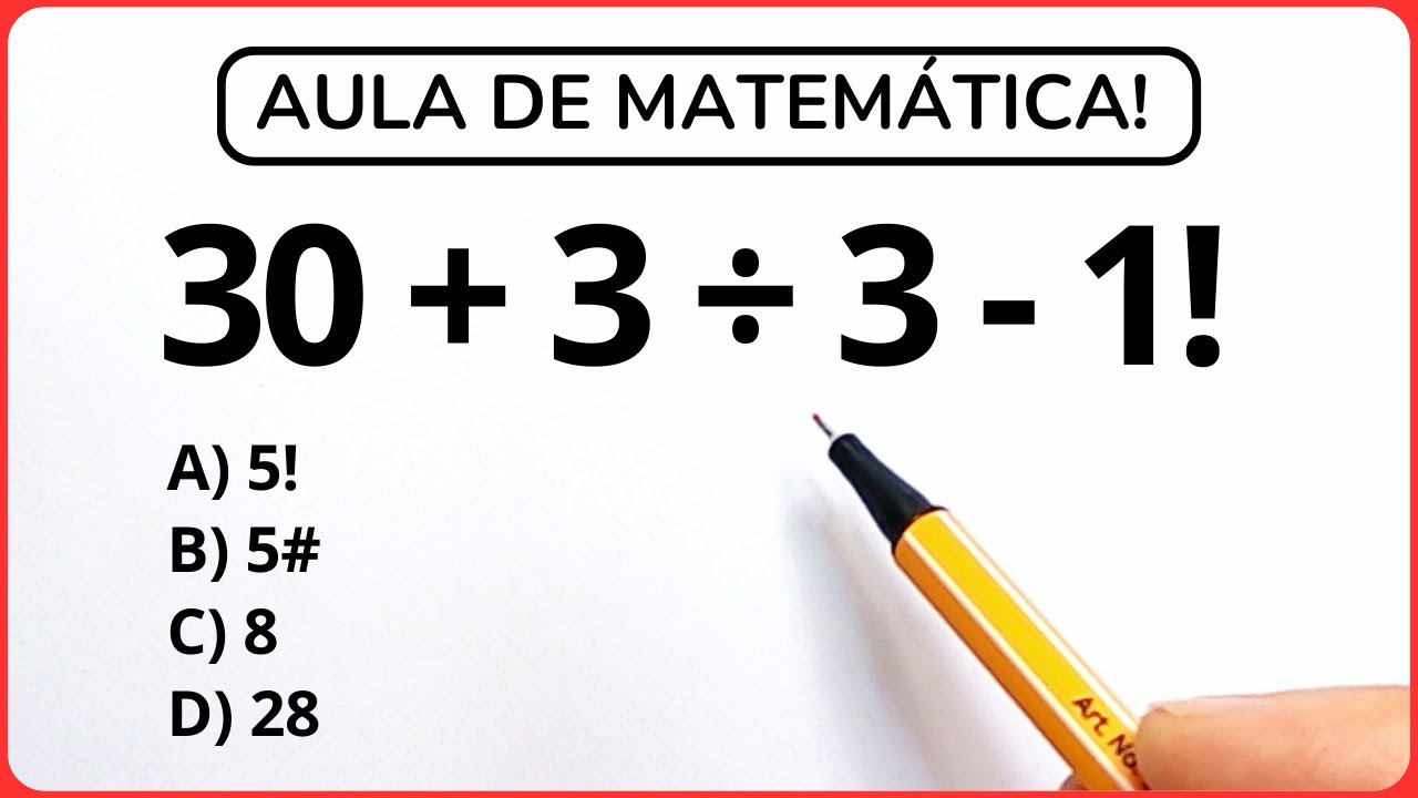 30 + 3 ÷ 3 - 1! =❓ Matemática básica‼️