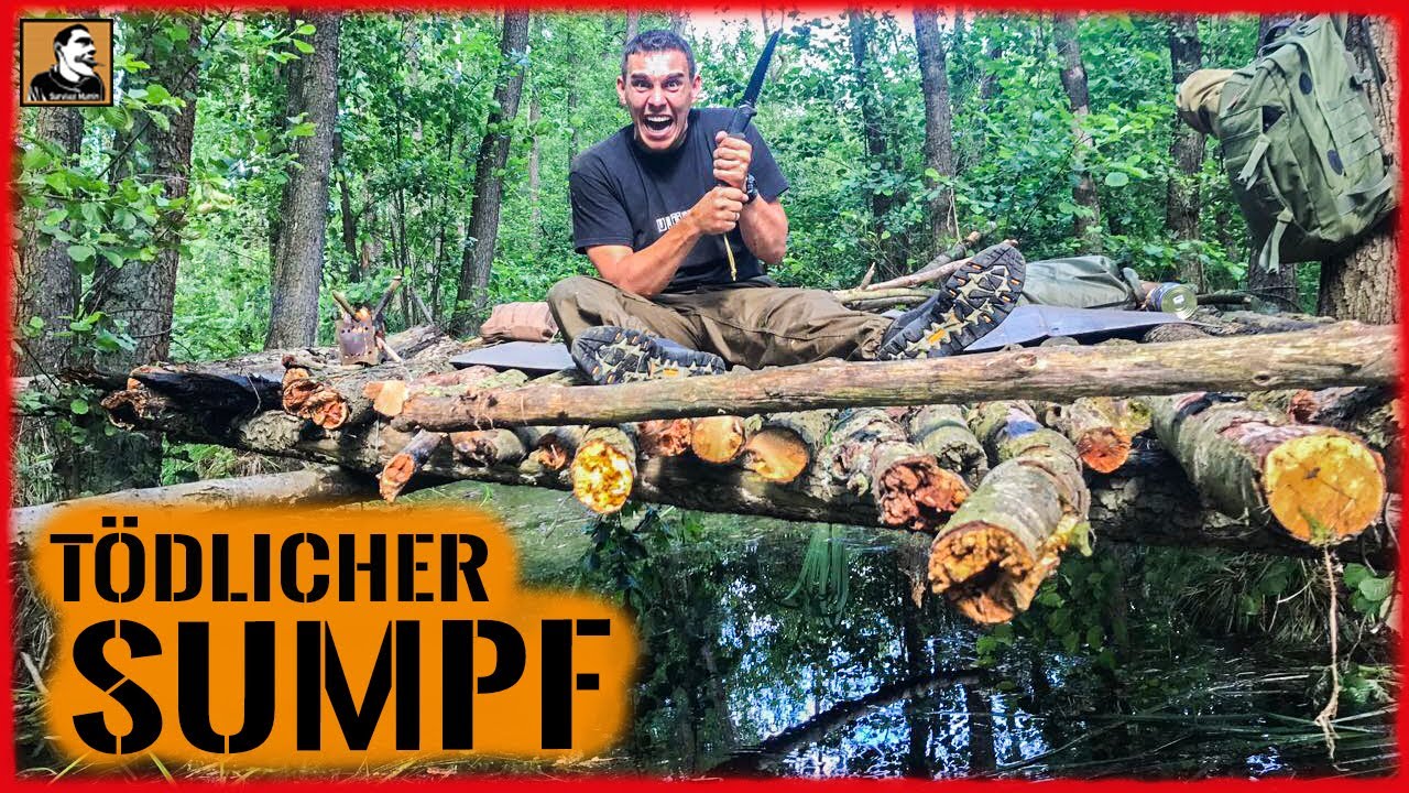 Survival Mattin überlebt SUMPF SHELTER ÜBERNACHTUNG mit UNWETTER und BLUT-EGEL-ANGRIFF nur knapp.