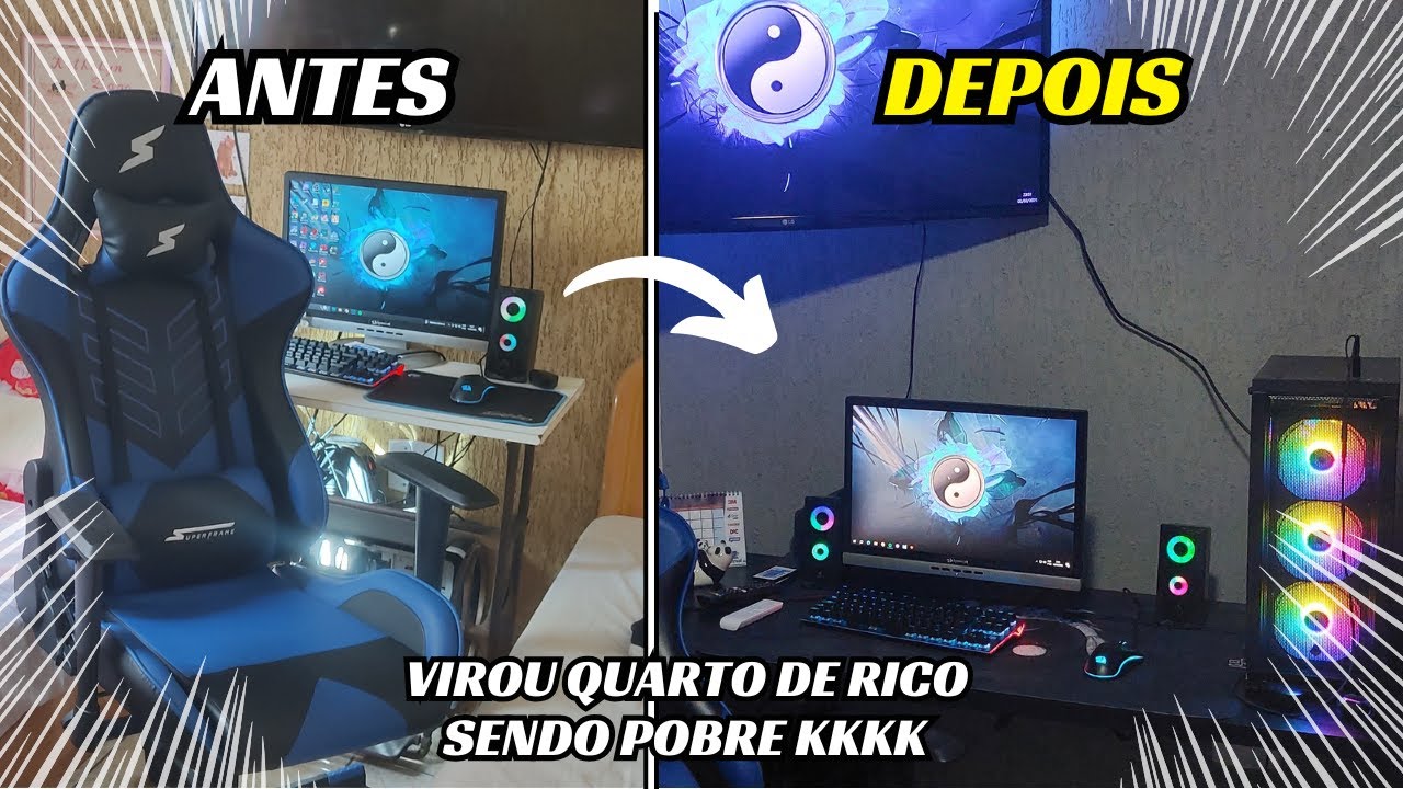 REFORMANDO MEU QUARTO GAMER DE POBRE, SENDO CLT! (virou setup de rico sendo pobre kkkk)
