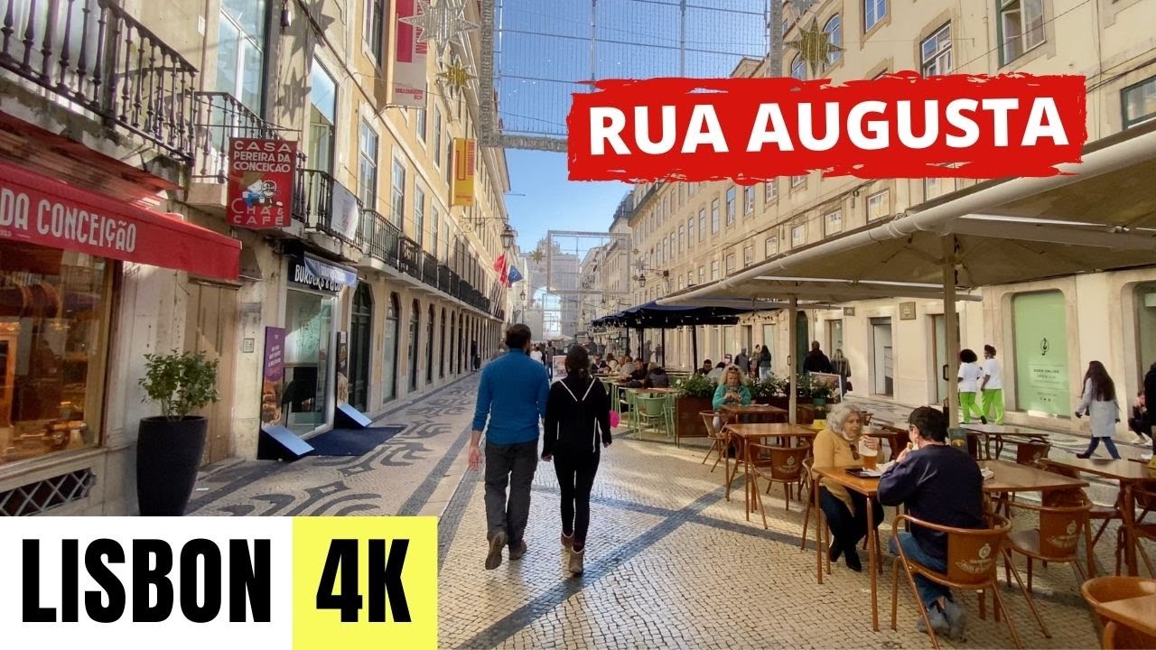 LISBON, PORTUGAL 🇵🇹 [4K] Rua Augusta — City Centre — Walking Tour