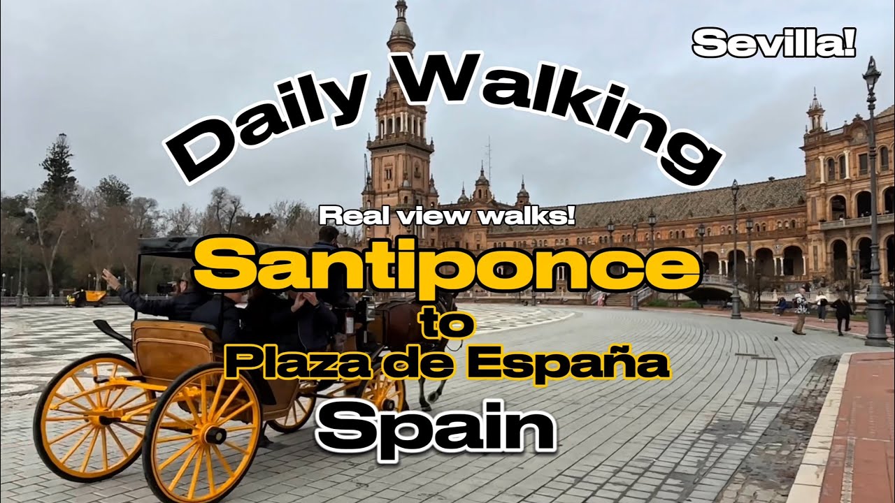 Daily #walking : Santiponce to Plaza de España Sevilla #citywalk #walkingtour #walkingvideo #spain 