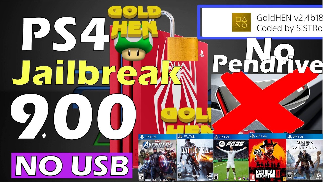 PS4 Jailbreak 9.00 + No USB + Permanent + Goldhen 2.4.b18.9