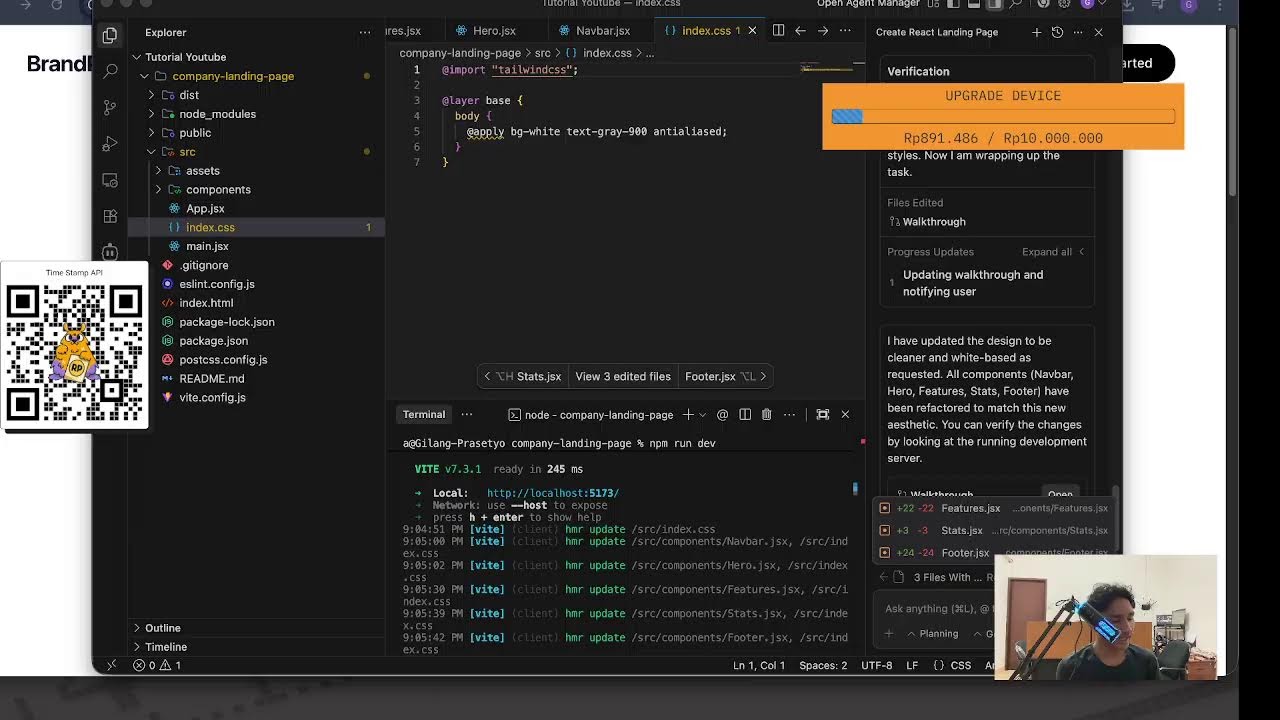 ANTIGRAVITY TUTORIAL – Project React JS + Supabase
