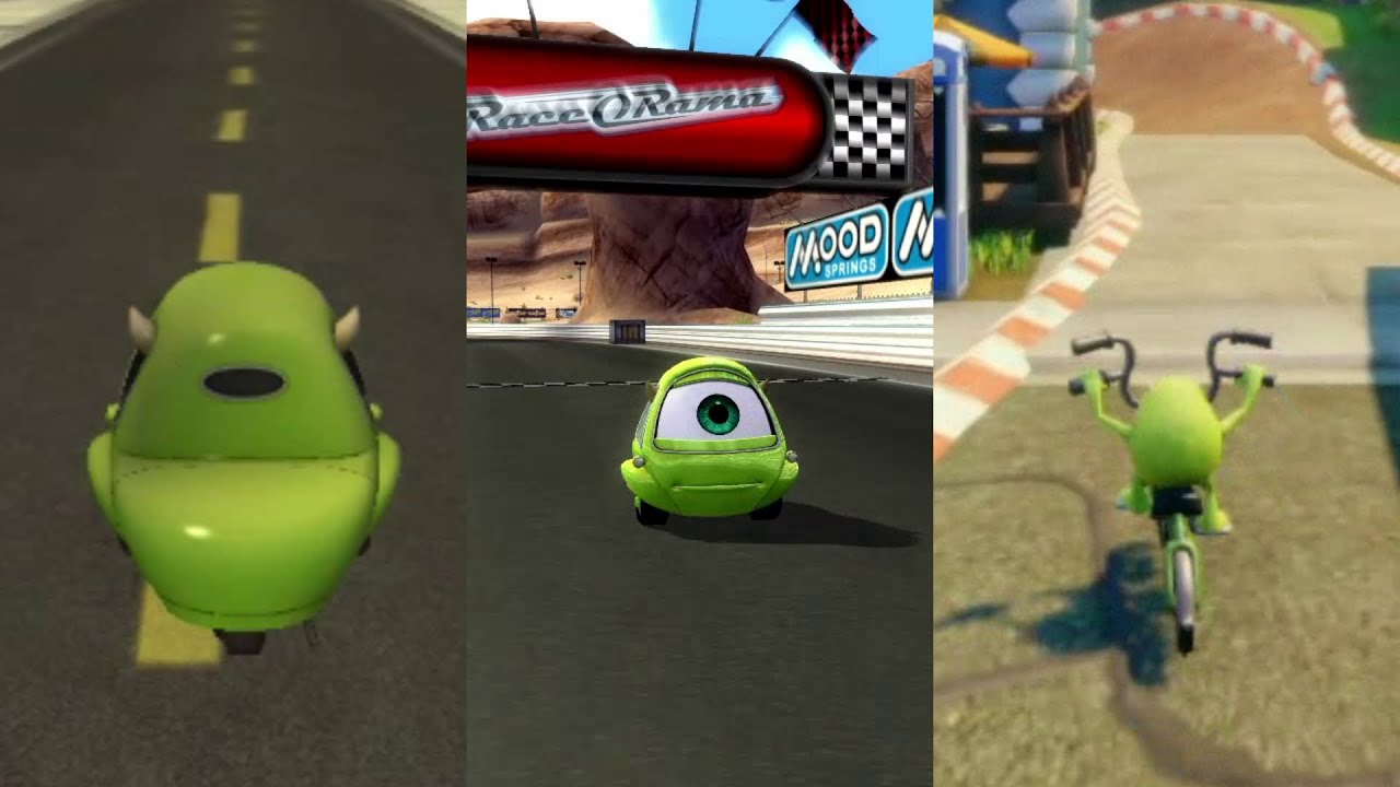 Mike z Auta: Mistrzostwa Złomka vs. Auta: Race-O-Rama vs. Uniwersytet Potworny: Disney Infinity