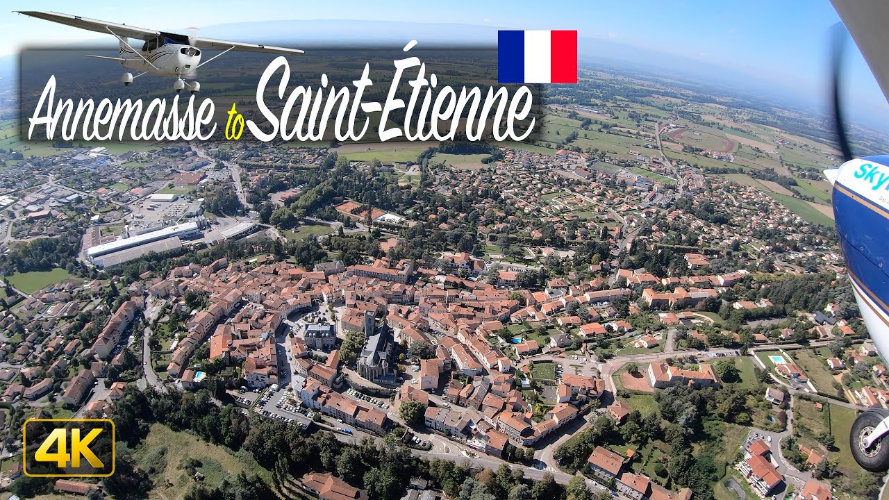 Pilots View: Flying from Annemasse to Saint Étienne, France 🇫🇷