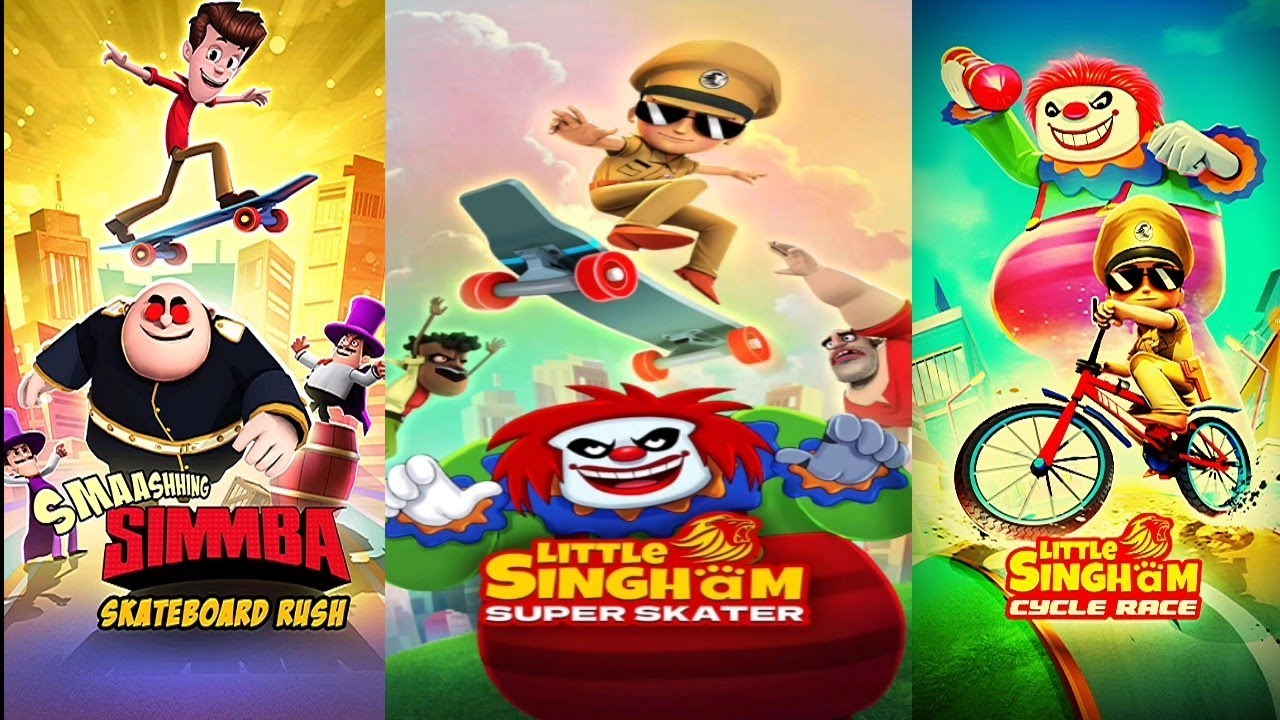 Little Singham Cycle Race Junglee Joker VS Little Singham Super Skater VS Smaashhing Simmba Cartoon.