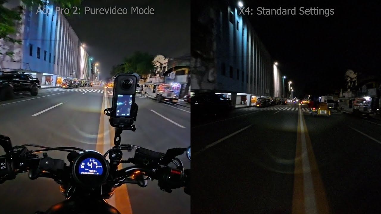 Insta360 Ace Pro 2 and X4 Night Shot Comparison