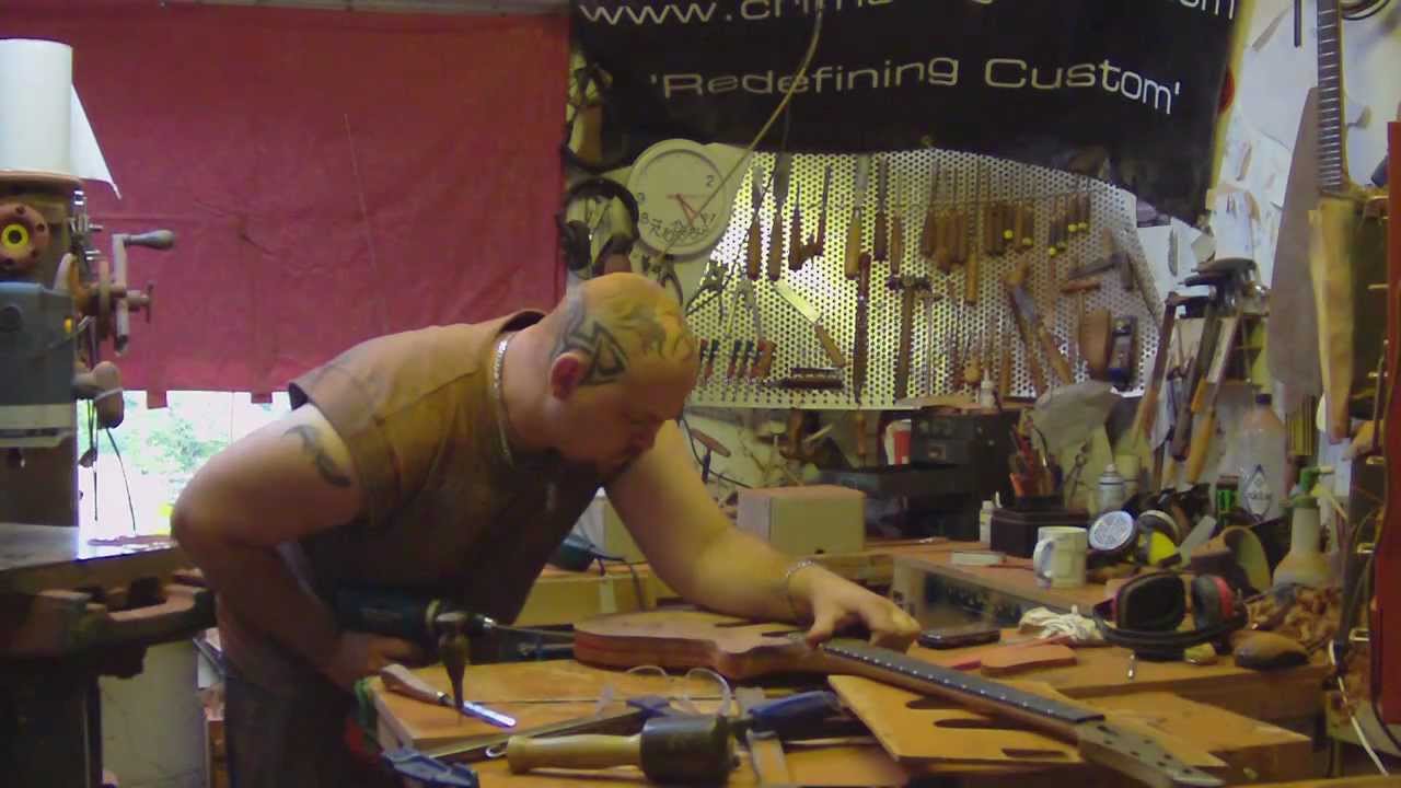 Ep 12 - How to Build a Custom PAF Guitar - Finalising the neck and body shape/ drilling the controls