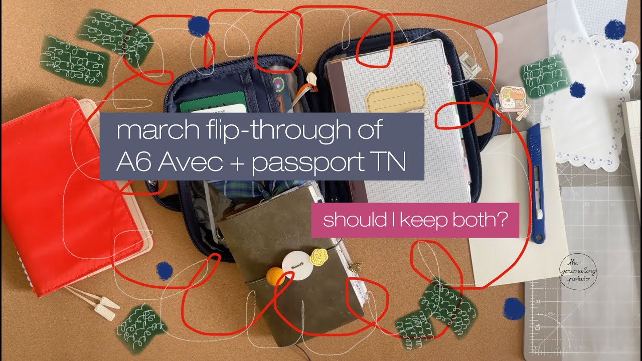 March flip-through of Hobonichi A6 Avec and Traveler's Notebook Passport - which one should I keep?!