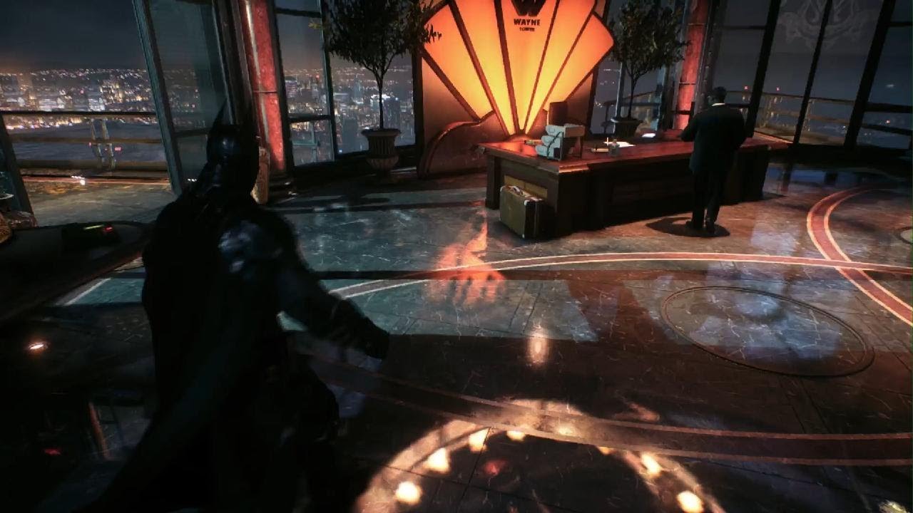 BATMAN: ARKHAM KNIGHT Vá até a Torre Wayne e analise os protocolos de criptografia do Cavaleiro