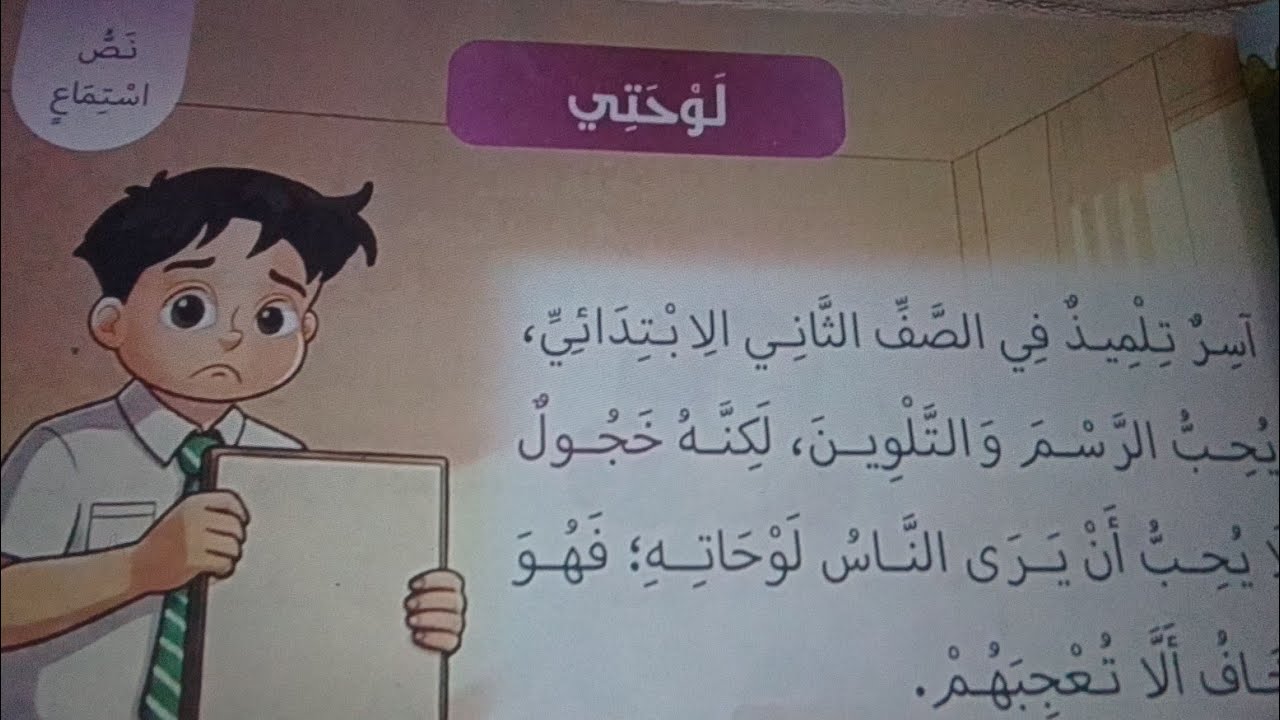 لوحتي  الدرس الاول الصف الثاني الابتدائي في اللغة العربية لعام 2026