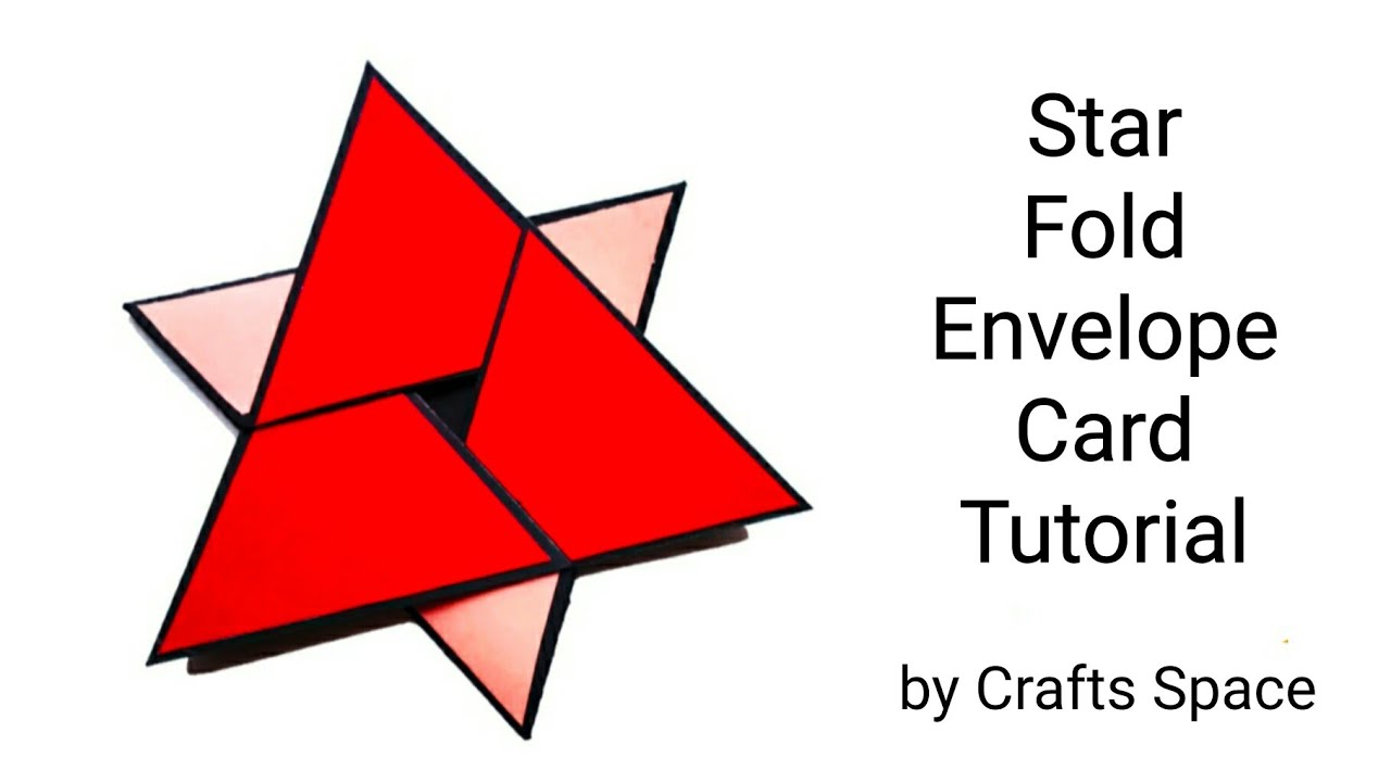 Star Fold Card Tutorial | Star Envelope Card | Elements for scrapbook | By Crafts Space