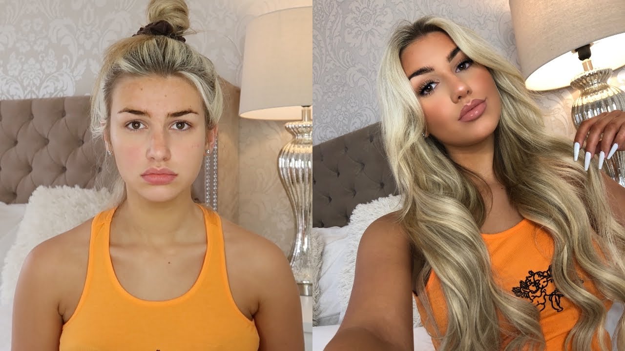 FULL GLAM MAKEUP AND HAIR TRANSFORMATION 0-100