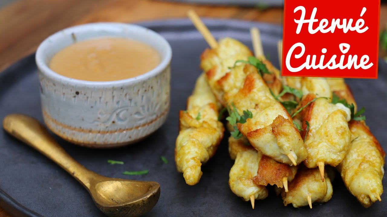 Recette brochettes de poulet satay sauce cacahuètes