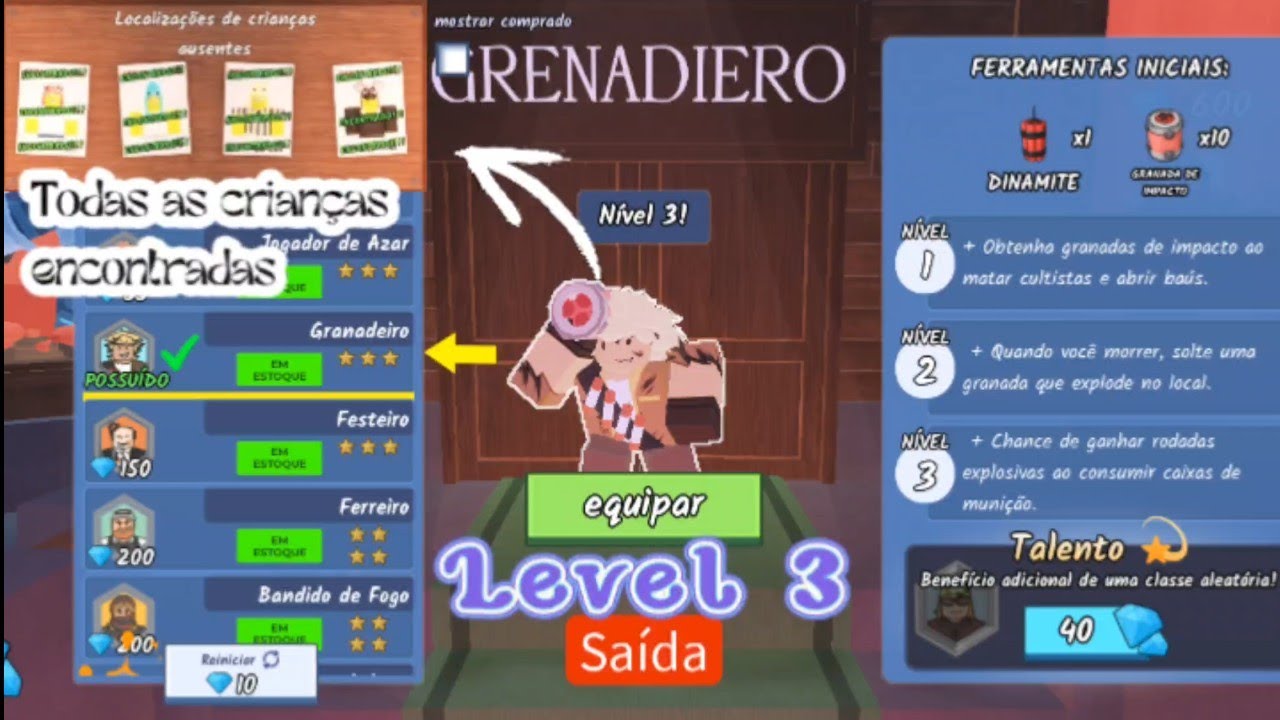 Granadeiro level 3 (99 Nights in the Forest - Roblox)