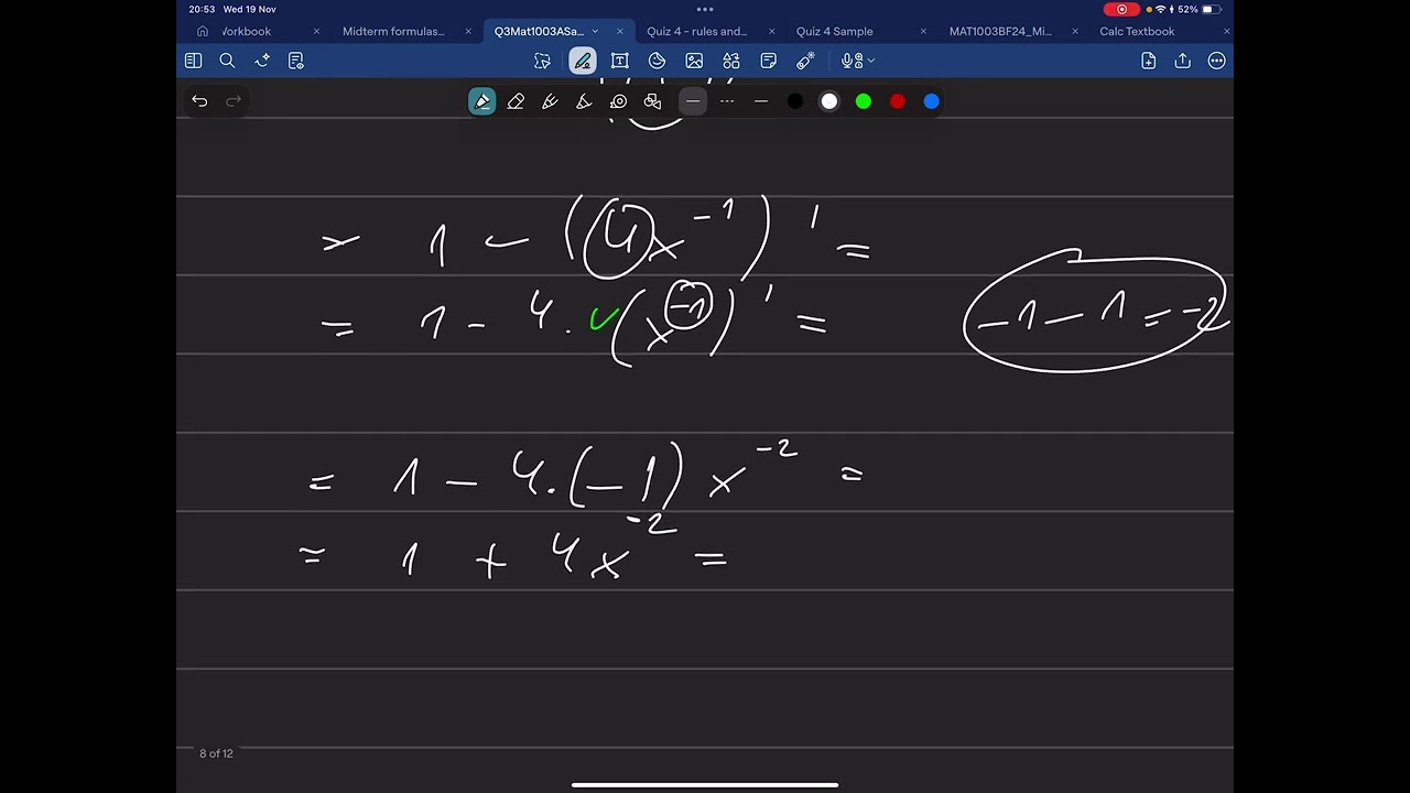 Calculus I – Sample Quiz 3 – Problem 3