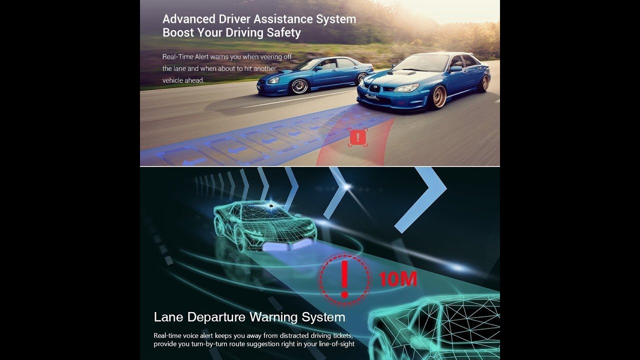Lane Departure, Forward Collision Warning System, ADAS Function 70MAI Dash cam PRO GPS module