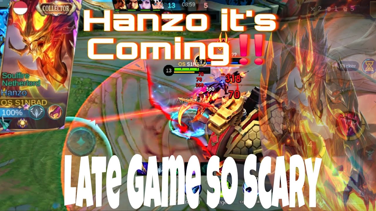 Jangan biarkan Hanzo Late Game‼️ Mobile lagends‼️ solo ranked‼️ epicomback Hanzo‼️