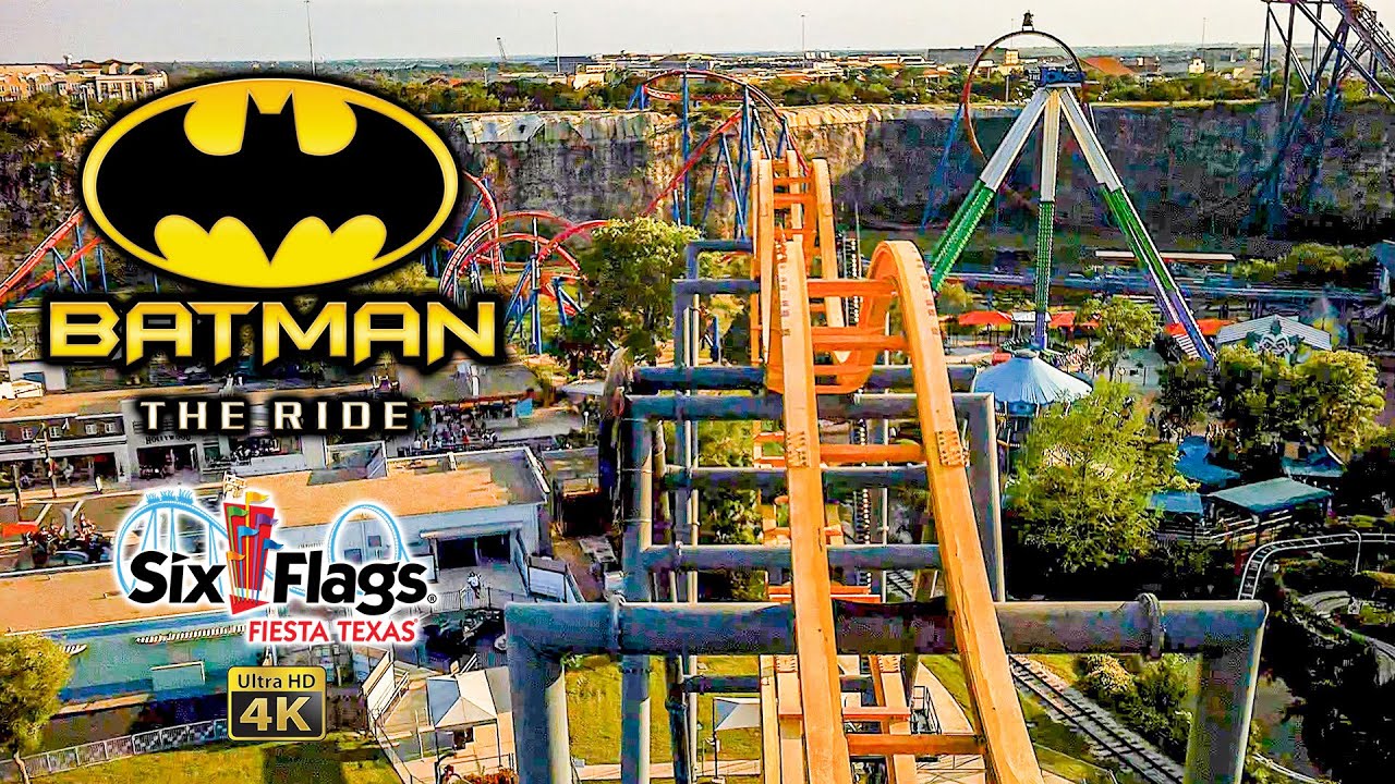 2022 Batman The Ride 4D Free Spin Roller Coaster On Ride 4K POV Six Flags Fiesta Texas