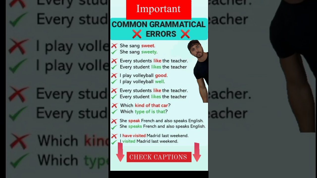 Common Grammatical Errors ❌ 