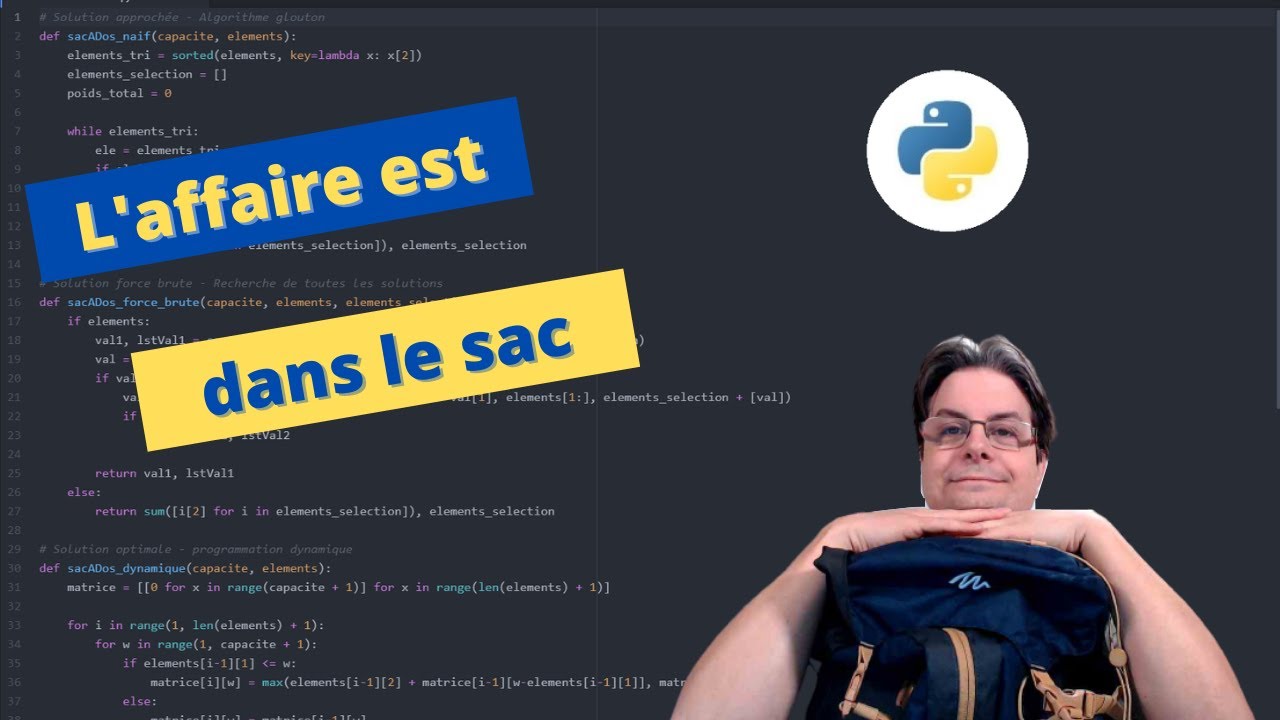 Algorithme d'optimisation : Le sac à dos
