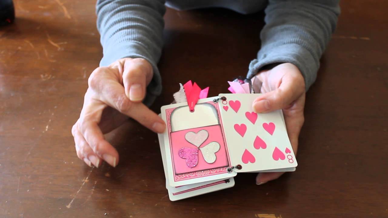 Valentine's Day mini album from a deck of cards!