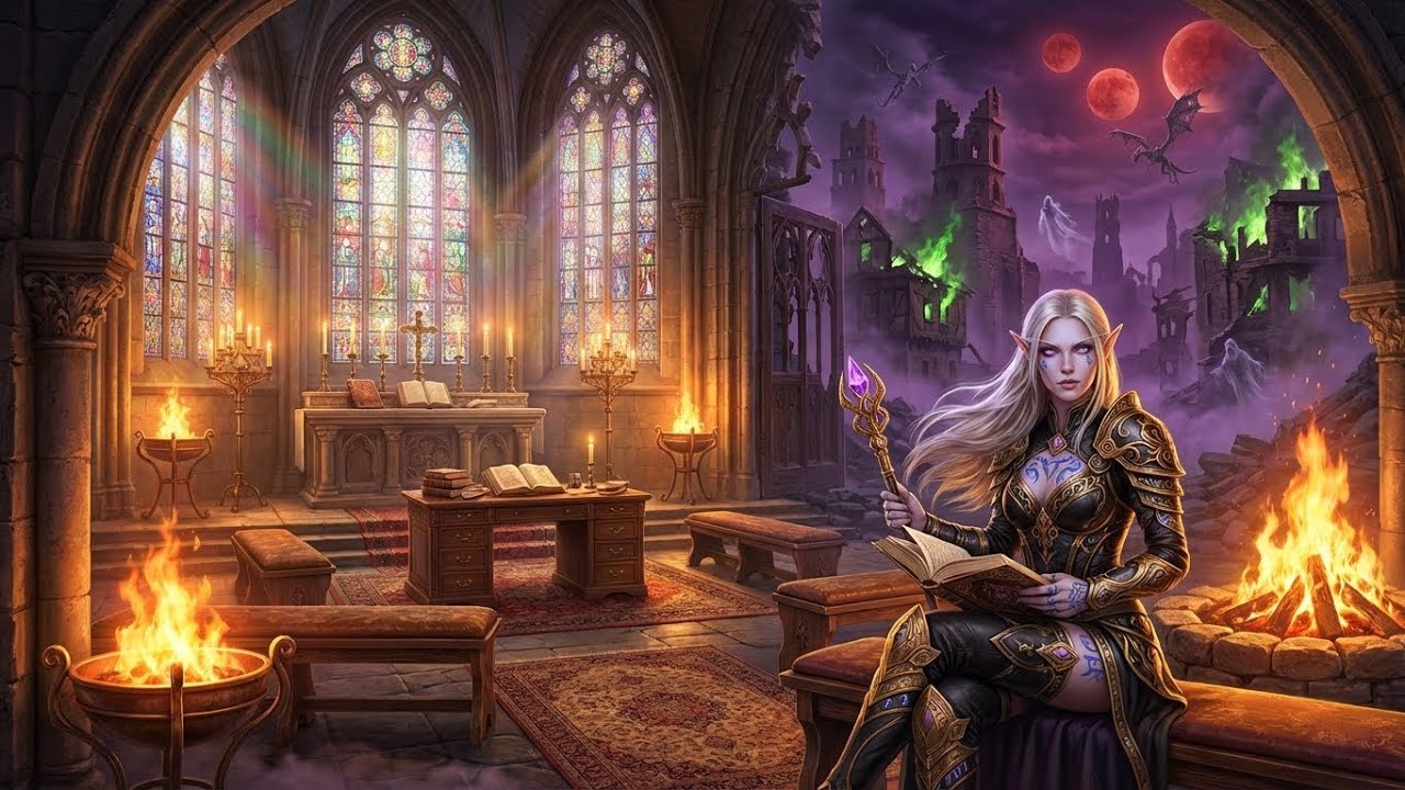 Ancient Cathedral Ambience | Dead City Dark Fantasy Sleep