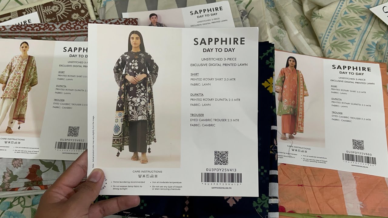 💯%orignal Sapphire Lawn 2026 | Upto50%OFF | Sapphire Printed Lawn 3Pc 