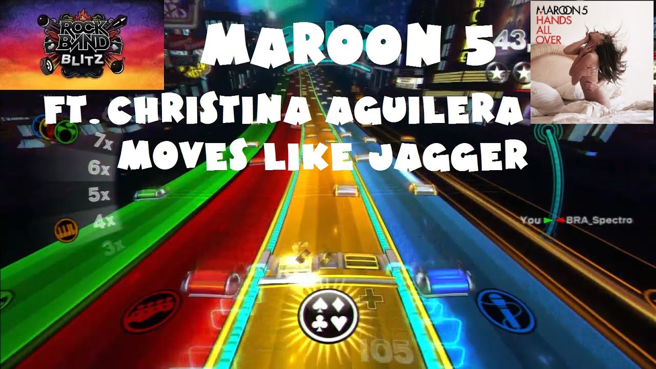 Maroon 5 ft. Christina Aguilera - Moves Like Jagger - Rock Band Blitz Playthrough (5 Gold Stars)