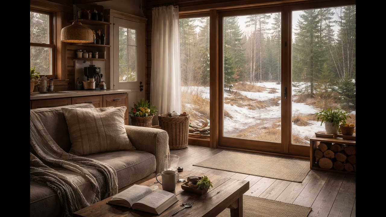 Early March Cabin Morning ❄️ Calm Transition Ambience for Focus & Relaxation (1 Hour)