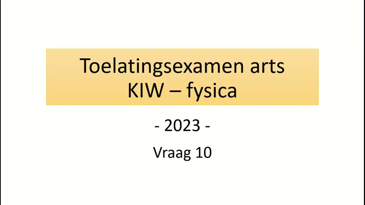 Toelatingsexamen arts 2023 - Fysica vraag 10 (trillingen - massa-veer-systeem)
