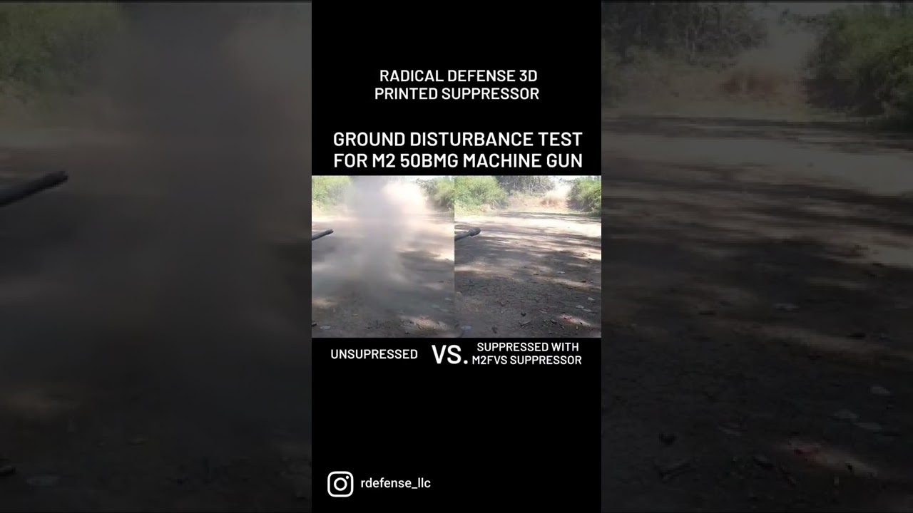 suppressed M2 50BMG machine gun ground disturbance test